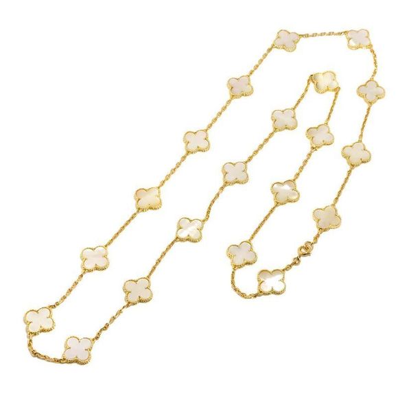 Van Cleef & Arpels VCA Vintage Alhambra 20P Shell Long Necklace